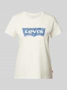 Levi's® T-Shirt mit Label-Print in Ecru, Größe XS