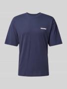 REVIEW T-Shirt mit Label-Print in Marine, Größe S