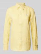 Polo Ralph Lauren Hemdbluse mit Label-Stitching in Gelb, Größe XS