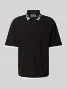 Versace Jeans Couture Poloshirt mit Label-Print in Black, Größe L