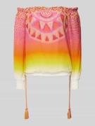 Sportalm Off-Shoulder-Bluse im Batik-Look in Pink, Größe 36