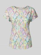 Christian Berg Woman T-Shirt mit Allover-Muster in Lagune, Größe 36