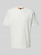BOSS Orange T-Shirt mit Label-Stitching in Weiss, Größe XXL