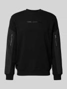 Karl Lagerfeld Sweatshirt mit Reißverschlusstaschen in Black, Größe S