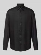 Drykorn Regular Fit Leinenhemd mit Kentkragen Modell 'RAMIS' in Black,...