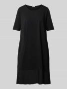 Milano Italy Knielanges T-Shirt-Kleid mit Rundhalsausschnitt in Black,...