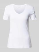 Montego T-Shirt mit V-Ausschnitt in unifarbenem Design in Weiss, Größe...