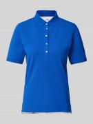 Brax Poloshirt in unifarbenem Design Modell 'CLEO' in Blau, Größe 38