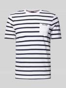 HECHTER PARIS T-Shirt mit Label-Print in Hellblau, Größe S