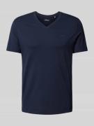 s.Oliver RED LABEL T-Shirt mit Label-Print in Marine, Größe M