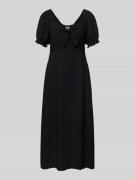 Apricot Knielanges Kleid mit V-Ausschnitt in Black, Größe XS