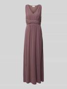 Vila Maxikleid mit V-Ausschnitt in Mauve, Größe 34