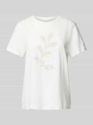 Tom Tailor T-Shirt mit Motiv-Print und -Stitching in Offwhite, Größe M
