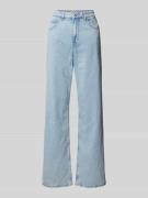 Jake*s Casual Jeans mit floralen Stitchings in Jeansblau, Größe 46