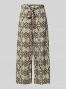 Apricot Wide Leg Stoffhose mit Allover-Print in Khaki, Größe M