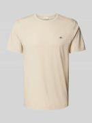 Gant Regular Fit T-Shirt in Melange-Optik in Sand, Größe S