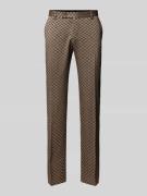 Karl Lagerfeld Slim Fit Anzughose mit Allover-Muster in Sand, Größe 48