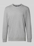 HOM Sweatshirt mit Label-Stitching in Mittelgrau Melange, Größe M