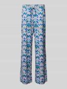 Brax Wide Leg Stoffhose mit grafischem Muster Modell 'STYLE.MAINES' in...