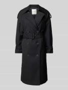 khujo Trenchcoat mit Taillengürtel Modell 'LUMINA' in Black, Größe XS