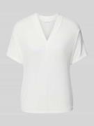 OPUS T-Shirt mit V-Ausschnitt Modell 'Sagie' in Weiss, Größe 42