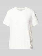 OPUS T-Shirt mit Strukturmuster Modell 'Saanu' in Offwhite, Größe 36
