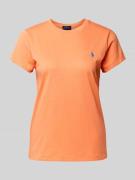 Polo Ralph Lauren T-Shirt mit Logo-Stitching in Orange, Größe XS
