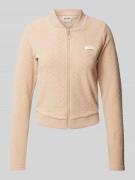 Guess Activewear Sweatjacke mit Strukturmuster Modell 'LOLA' in Taupe ...