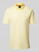 BOSS Orange Slim Fit Poloshirt mit Label-Print in Gelb, Größe S