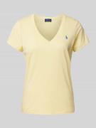 Polo Ralph Lauren T-Shirt mit Logo-Stitching in Gelb, Größe XS
