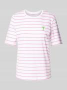 Montego T-Shirt mit Streifenmuster in Pink, Größe XS