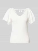 Only T-Shirt in Ripp-Optik Modell 'LEELO' in Offwhite, Größe M