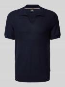 BOSS Slim Fit Poloshirt mit V-Ausschnitt in Marine, Größe S