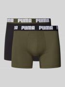 Puma Trunks mit Label-Detail im 2er-Pack in Oliv, Größe S