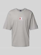 CHAMPION T-Shirt mit Logo-Stitching in Hellgrau, Größe XS
