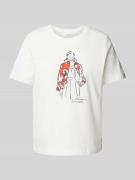 s.Oliver RED LABEL T-Shirt mit Motiv-Print in Weiss, Größe 38