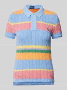 Polo Ralph Lauren Poloshirt in Strick-Optik in Hellblau, Größe XS
