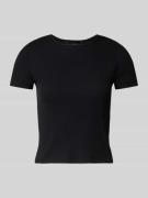Vero Moda T-Shirt in Ripp-Optik Modell 'CHLOE' in Black, Größe XS