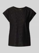 FREE/QUENT T-Shirt mit Lochstickerei Modell 'Blond' in Black, Größe XS