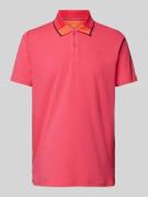 Joy Poloshirt mit Label-Stitching in Pink, Größe 48