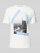 ARMANI EXCHANGE T-Shirt mit Label-Print in Offwhite, Größe M