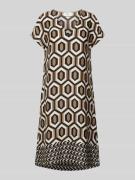 ROBE LÉGÈRE Knielanges Kleid mit grafischem Muster in Camel, Größe 34
