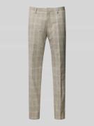 Roy Robson Slim Fit Anzughose mit Glencheck-Muster in Beige, Größe 46