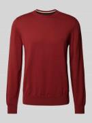 BOSS Strickpullover mit Label-Stitching Modell 'Pacas' in Bordeaux, Gr...