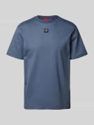 HUGO T-Shirt mit Label-Patch Modell 'Dalile' in Rauchblau, Größe M