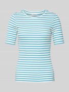 Knowledge Cotton Apparel T-Shirt mit Streifenmuster in Tuerkis, Größe ...