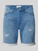 Jack & Jones Regular Fit Jeansshorts im Used-Look Modell 'RICK' in Bla...
