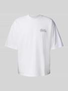 REVIEW Oversized T-Shirt mit Label-Print in Weiss, Größe S