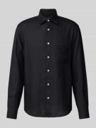 Marc O'Polo Regular Fit Leinenhemd mit Brusttasche in Black, Größe M