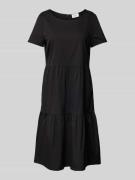 ROBE LÉGÈRE Knielanges Kleid mit Rundhalsausschnitt in Black, Größe 36